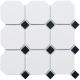 Керамическая мозаика  Starmosaic HOMEWORK С0002902 1236085 Hexagon Octagon big White/Black Matt CLA006 300х300х6