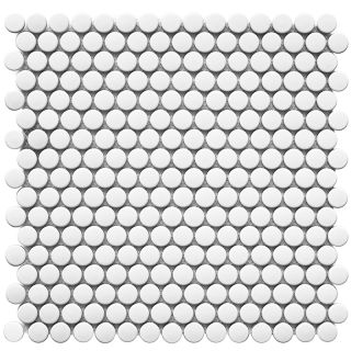 Керамическая мозаика  Starmosaic HOMEWORK С0003639 1237227 Penny Round White Matt NK41000 315х309х6