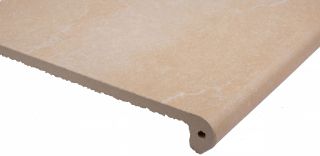 Керамогранит Exagres Ступень фронтальная С0005519 1237206 Peldano Stone Ocre 33x33х4 антискользящая