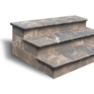 Керамогранит Exagres Ступень фронтальная С0005530 1237216 Peldano Nevada Emperador 33x33х4 антискользящая
