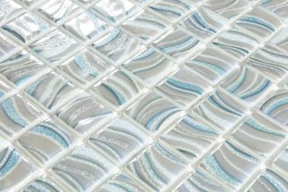 Стеклянная мозаика VIDREPUR С0006240 1237822 Glitter Grey №7804 (на сетке) 25x25