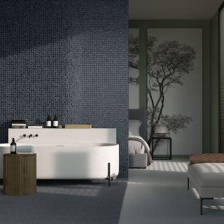 Стеклянная мозаика VIDREPUR С0006243 1237825 Glitter  Black №7803 (на сетке) 25x25