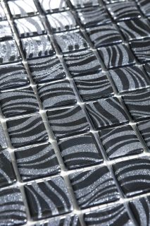 Стеклянная мозаика VIDREPUR С0006243 1237825 Glitter  Black №7803 (на сетке) 25x25