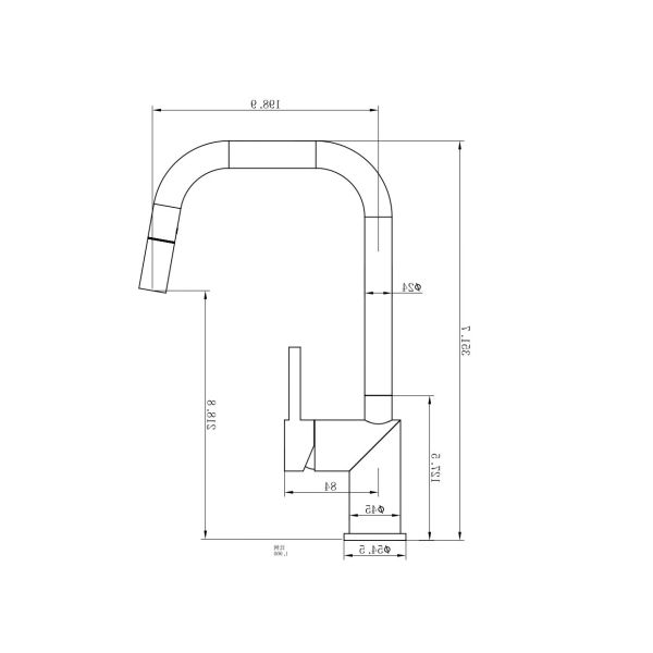 Смеситель для кухни Wonzon & Woghand WW-6018-MW с выдвижным изливом белый матовый