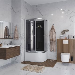 Душевая кабина Niagara Eco E90/80/40L/TN/BK 90x80 см без крыши профиль хром стекло тонированное