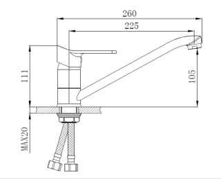 Смеситель для кухни РМС SL137-004F-25 хром Смеситель для кухни РМС SL137-004F-25 хром