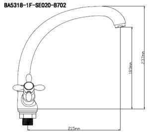 Смеситель для кухни BOOU BA5318-1F-SE020-B702 хром
