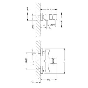 Смеситель для душа Lemark Evitta LM0503C хром