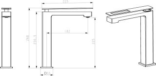 Смеситель для раковины Boheme Q 142-BG.2 чёрный/золото Смеситель для раковины Boheme Q 142-BG.2 чёрный/золото