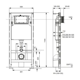 Застенный модуль TECEspring profil S300300 114 см Застенный модуль TECEspring profil S300300 114 см