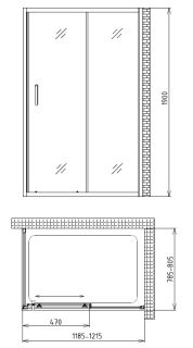 Душевой уголок GEMY VICTORIA S30191A-A80 120x80