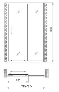 Душевая дверь GEMY VICTORIA S30191A 120x190 Душевая дверь GEMY VICTORIA S30191A 120x190