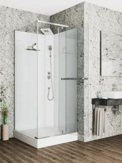 Душевая кабина Ceruttispa Мими (Mimi) 90T 90x90 см профиль хром стекло прозрачное