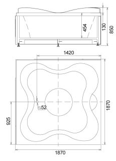 Акриловая ванна Gemy G9089 K R 187x187x85 Акриловая ванна Gemy G9089 K R 187x187x85