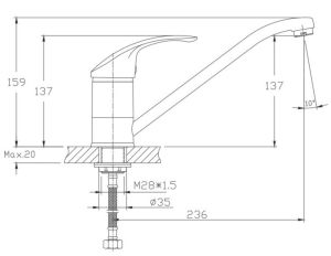 Смеситель для кухни Haiba HB4921-7 чёрный