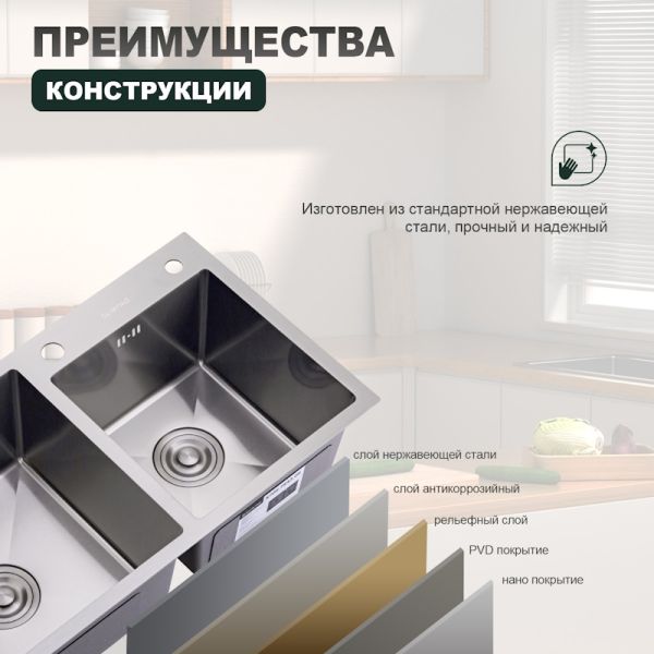 Кухонная мойка Splenka S706.7843.05, сатин