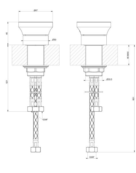 Вентиль для смесителя Gessi Origini 66100.031 хром