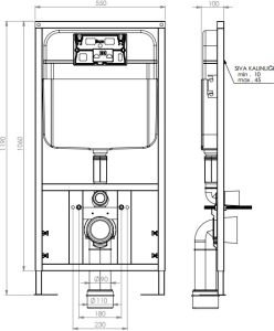 Комплект SantiLine SL-5004MB+SL-04 безободковый чёрный матовый унитаз с сиденьем микролифт и инсталляция с клавишей смыва чёрный матовый квадрат
