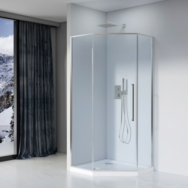 Душевой уголок Black&White Stellar Wind 8151000CC 100x100 см профиль хром стекло прозрачное