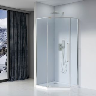 Душевой уголок Black&White Stellar Wind 8151000CF 100x100 см профиль хром стекло матовое