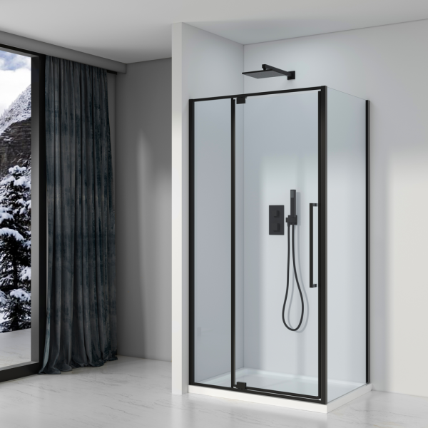 Душевой уголок Black&White Stellar Wind 8181000 100x80 см профиль чёрный матовый стекло матовое
