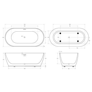 Акриловая ванна BelBagno 170x80 BB413-1700-800-MATT без гидромассажа Акриловая ванна BelBagno 170x80 BB413-1700-800-MATT без гидромассажа