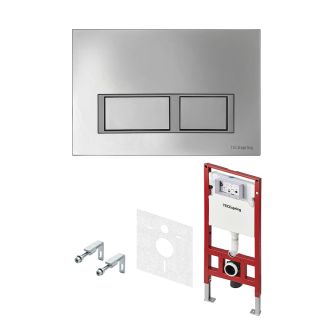 Комплект TECE TECEspring S401201 инсталляция для унитаза с кнопкой смыва хром глянцевый контур клавиш хром матовый Комплект TECE TECEspring S401201 инсталляция для унитаза с кнопкой смыва хром глянцевый контур клавиш хром матовый