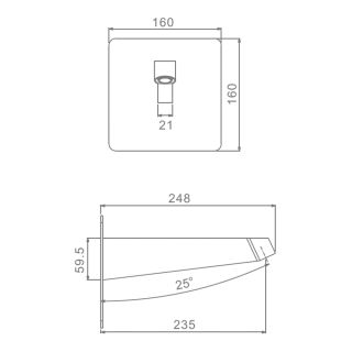Кронштейн для верхнего душа Raglo R470.33.03 золотой сатин