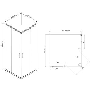 Душевой уголок Vincea Garda VSS-1G800CL 80x80 см