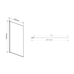 Шторка на ванну Vincea VSB-11800CLB 80 x 140 см