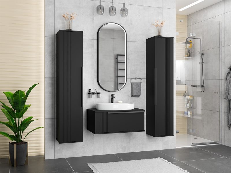 Подвесной шкаф - пенал Brevita Savoy SAV-05035-030 35см универсальный чёрный