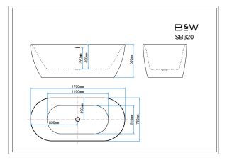 Акриловая ванна Black&White Swan SB320 Grey 1700 x 780 x 600 мм Акриловая ванна Black&White Swan SB320 Grey 1700 x 780 x 600 мм