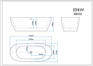 Акриловая ванна Black&White Swan SB330 Grey 1700 x 780 x 600 мм Акриловая ванна Black&White Swan SB330 Grey 1700 x 780 x 600 мм