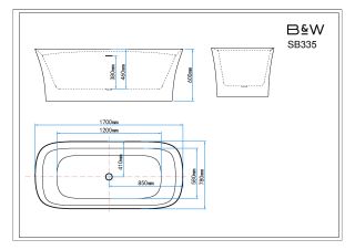 Акриловая ванна Black&White Swan SB335 1700 x 780 x 600 мм Акриловая ванна Black&White Swan SB335 1700 x 780 x 600 мм