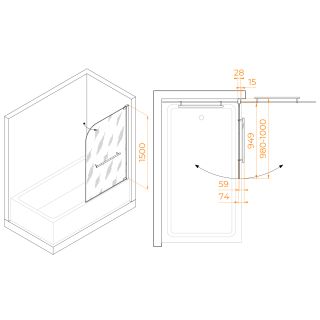 Шторка на ванну RGW SC-02 03110210-11 100см хром