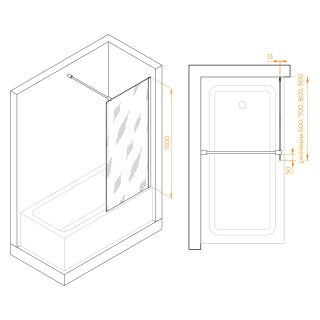 Шторка на ванну RGW SC-051B 351105106-14 60см чёрный