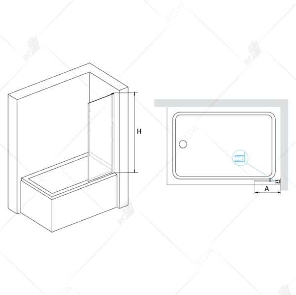 Шторка на ванну RGW SC-056B 351105640-14 40см чёрный