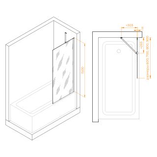 Шторка на ванну RGW SC-150 351115008-11 80см хром