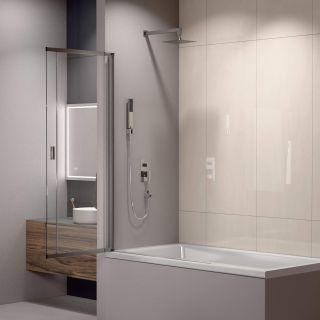 Шторка на ванну RGW SC-40 03114010-11 100 см профиль хром стекло прозрачное