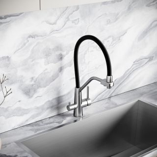 Смеситель для кухни Sancos Нола (Nolia) SC12003SS с краном для фильтра и гибким изливом хром