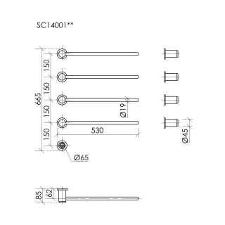 Полотенцесушитель электрический Sancos Линия (Linea) SC14001BG 53x66 см брашированное золото