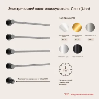 Полотенцесушитель электрический Sancos Линия (Linea) SC14001GG 53x66 см воронёная сталь