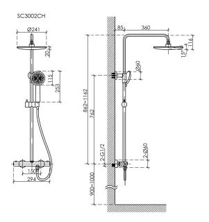 Душевая стойка Sancos Game SC3002CH с термостатом хром