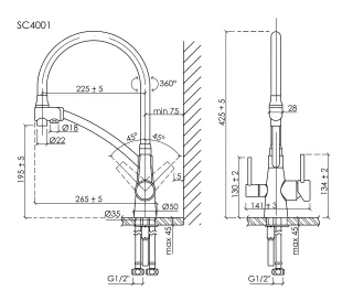 Смеситель для кухни Sancos Eri SC4001ZG полированное золото