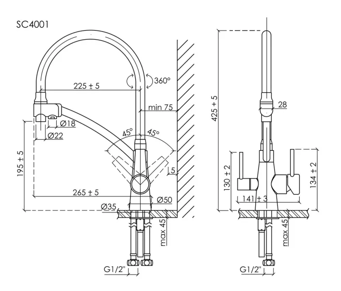 Смеситель для кухни Sancos Eri SC4001ZG полированное золото
