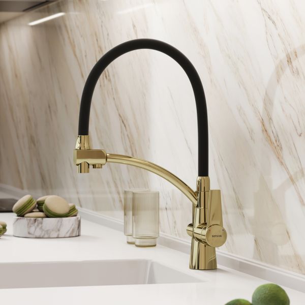 Смеситель для кухни Sancos Eri SC4001ZG полированное золото