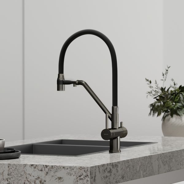Смеситель для кухни Sancos Dora SC4003GG воронёная сталь