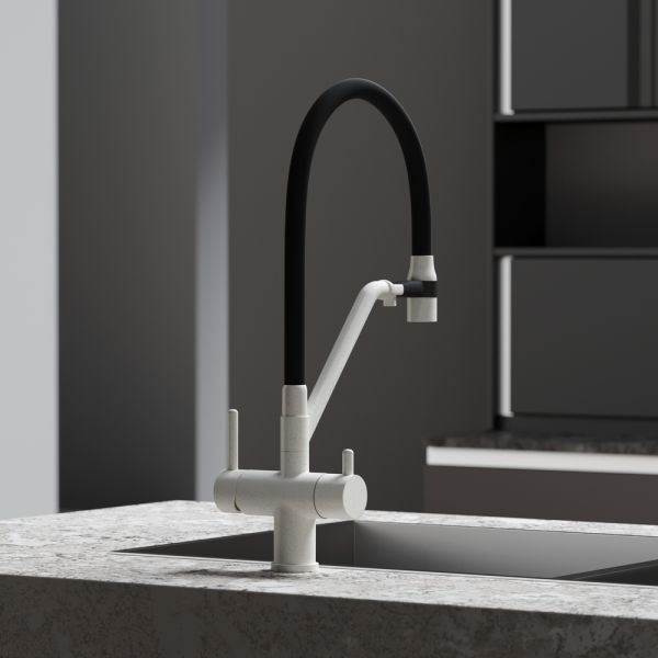 Смеситель для кухни Sancos Dora SC4003GR белый гранит