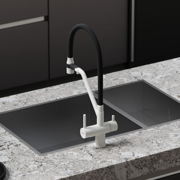 Смеситель для кухни Sancos Dora SC4003GR белый гранит