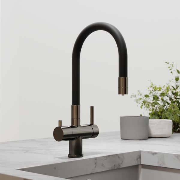 Смеситель для кухни Sancos Lucia SC4004GG воронёная сталь